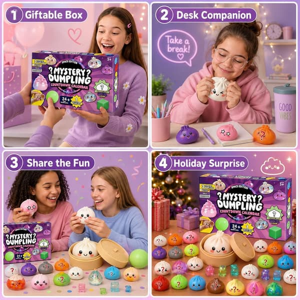 12 st Mini Dumpling Squishy, Mini Stressleksaker, 2026 Uppgraderade Söta Stressbollar Fidget Sensoriska Olika Stilar Överraskningspresent