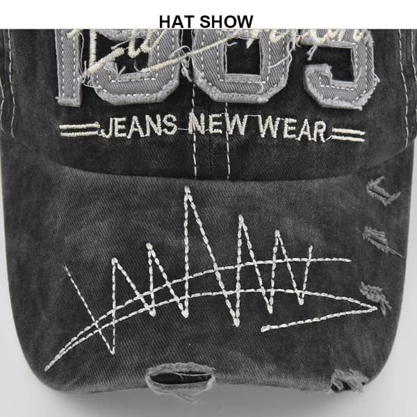 Utrikeshandel 1985 Broderi Baseball Cap Hål Broderad Patch Baseball Cap Brev Broderad Hatt Retro Peaked Cap Cb3343NavyBlue Adjustable