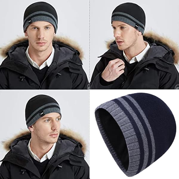 Vintermössa Warm Knit Cuffed Plain Toboggan Cap,tibetansk Tibetan