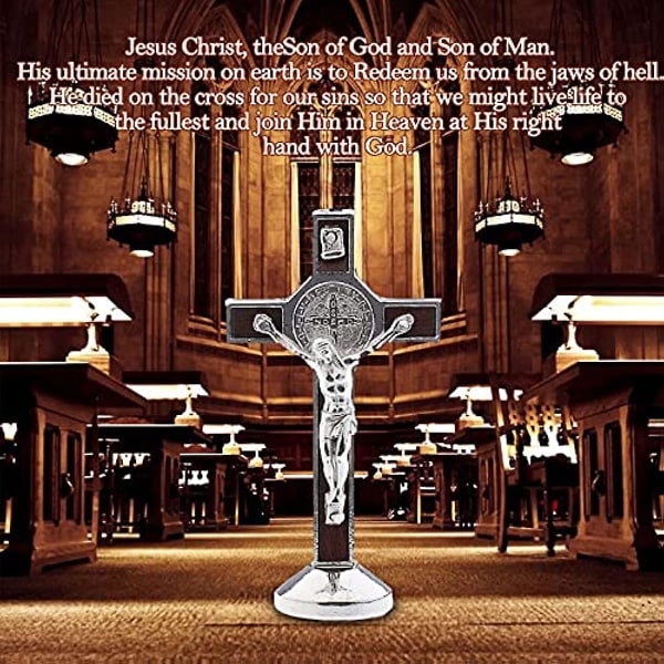 Sharprepublic Crucifix Jesus Christ Cross Staty Figur För Bil Hem Kapell Dekor - Guld bronze as described