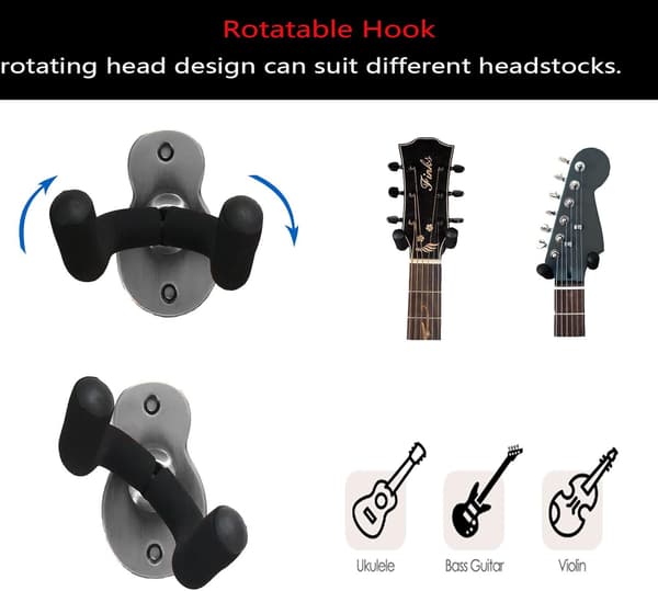 (skicka spikar) Antik mässingsfärg - 2-pack metallgitarr väggfäste