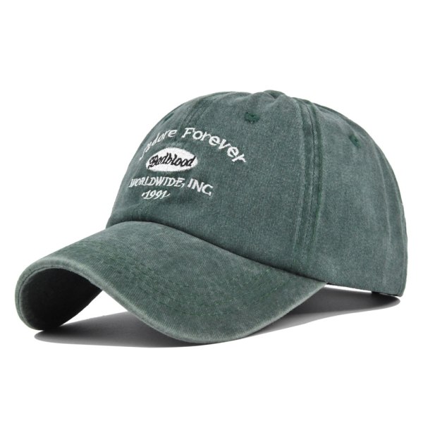 Retro liten brevbroderad cap Broderad Patch Peaked Cap Tvättad Distressed Sol Hat Cap Cb3905Blue Adjustable