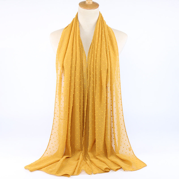 Scarfsjal för kvinnor 2022 Scarf flockande tjock chiffong Turmeric