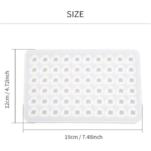 Super Glansig Silikonform 60 Håligheter för Mini-Ädelstenar 3D Diamant Ädelsten Epoxiharts Gjutform Hartsformar för DIY Kristaller Sten Smycken Tillverkning Hantverk