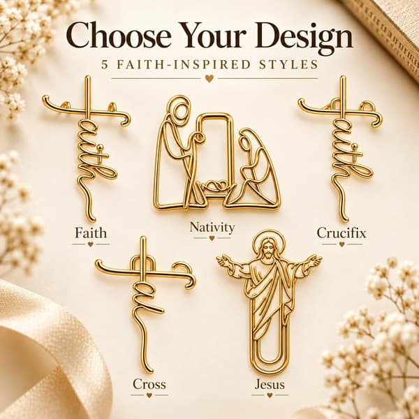 Tro-inspirerede guldfarvede papirclips (Faith)