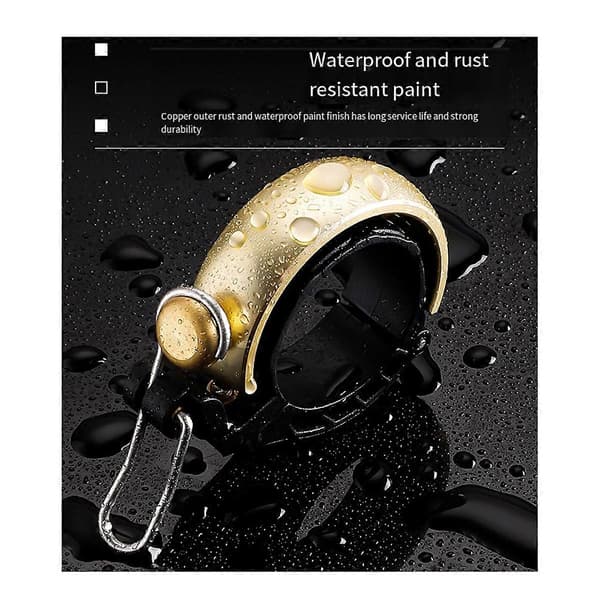 Cykelklocka Retro Kopparklocka Metallklämma Säkerhetsvarning Alarm Guld
