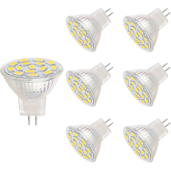 12v 3w Mr11 LED-lampor motsvarande 20-30w halogenlampor, Gu4.0-bas, varmvit (3000k, 6-pack)