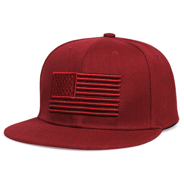 Flag Stars and Stripes broderad hiphophatt för män och kvinnor platt längs cap hiphop skate hatt tidvatten Army green