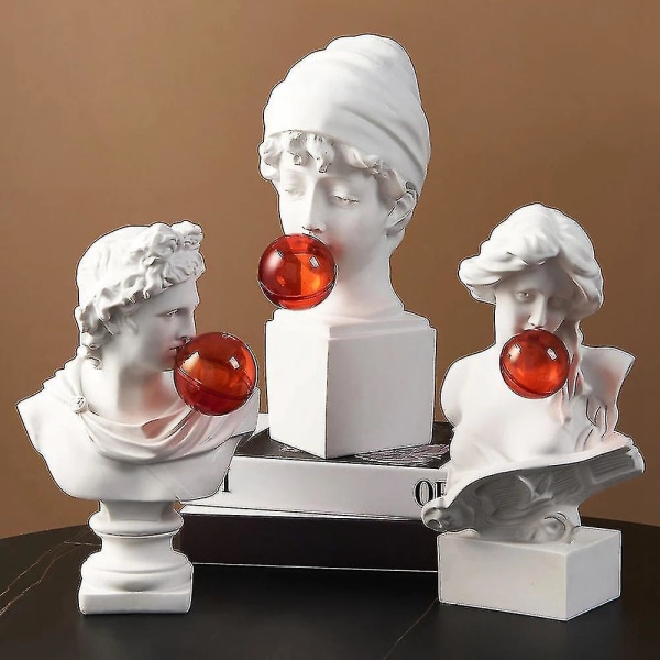 1st Klassiska byster Staty Grekisk mytologi Statyett Bubbla David Porträtt Skulptur Harts Övning C