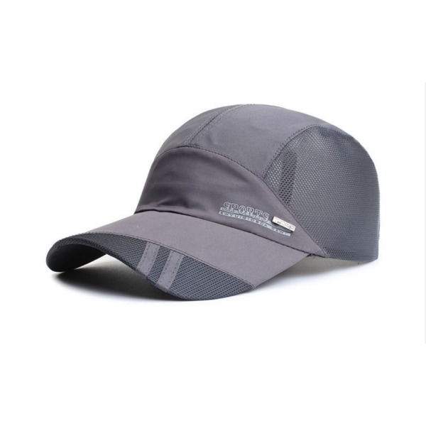 Spring summer light shade hat men's cap breathable casual outdoor sun hat fishing sun protection Baseball cap Dark grey