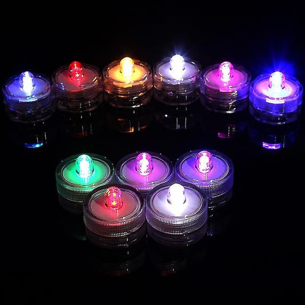 12 st Super Starka Nedsänkbara Vattentäta - Mini LED-värmeljus (runda) Red light