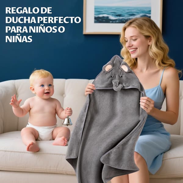 Todelt babybadehåndklædesæt – Søde badehåndklæder med hætte, velegnet til nyfødte – Superabsorberende, bløde og lette – Velegnet til både drenge og