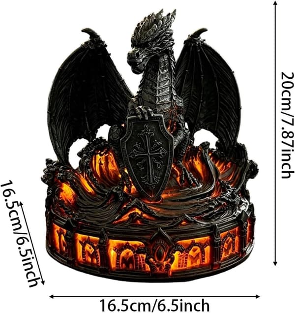 Drakelampa Staty Ljusdekor, Gotisk Fantasy Heminredningspresenter