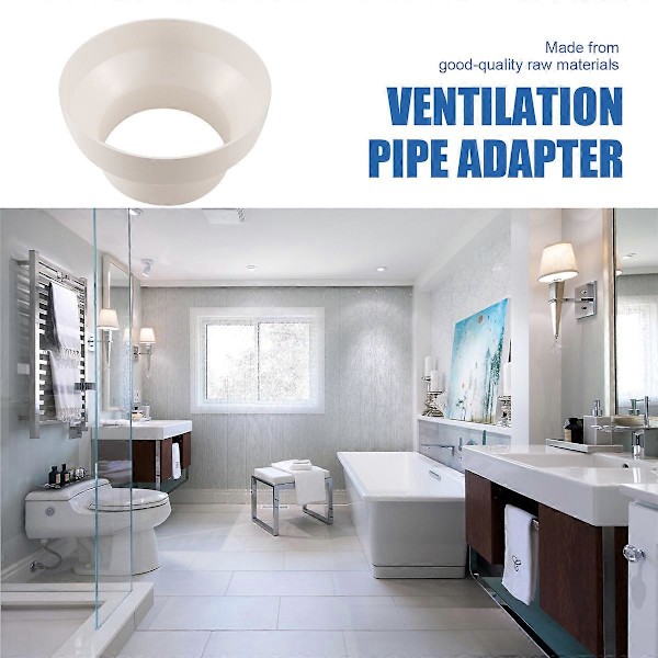 Ventilationsrörreducerare Adapter Rör Luftkanal Adapter Röranslutning för Inline Ventilationssystem White 200-150mm