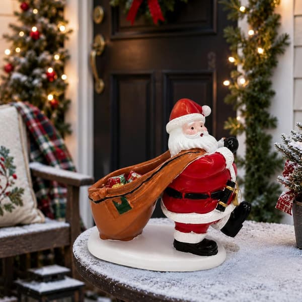Julemandsfigur i harpiks, gavepose, opbevaring, julebordpynt, en