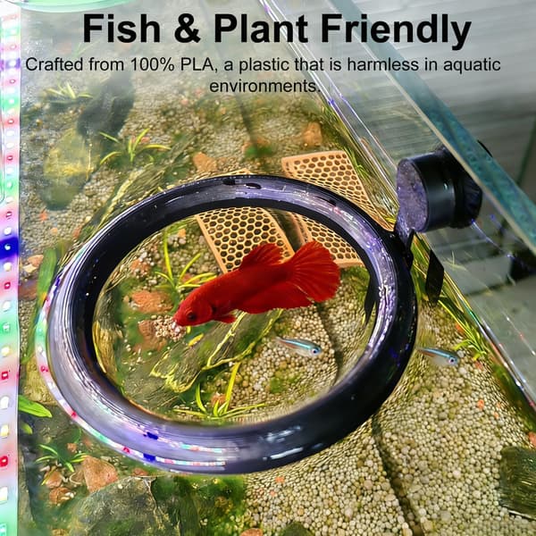 2 stk. magnetisk fiskefodringsring, akvarium flydende foderautomat, selvjusterende til vandstand fiskefoderholder til Betta guldfisk Guppy skildpadde