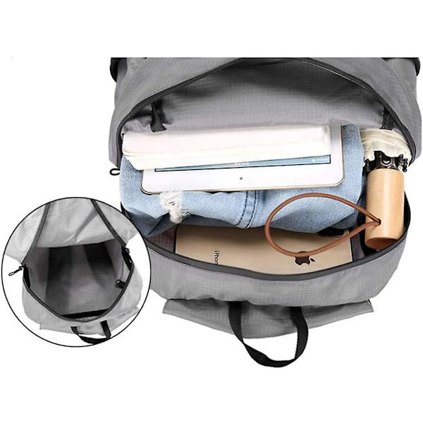 20l lätt bärbar hopfällbar ryggsäck Vattentät ryggsäck hopfällbar väska Ultralätt utomhuspack för kvinnor män Resor Vandring-svart_41*16 * 24cm