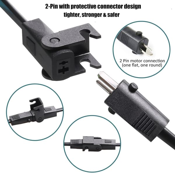 Universal strømadapter til elektriske hvilestole (AC/DC, 100-240V), 29V 2A strømtransformator (2-bens stik), udskiftningsstrømkabel til elektrisk stik