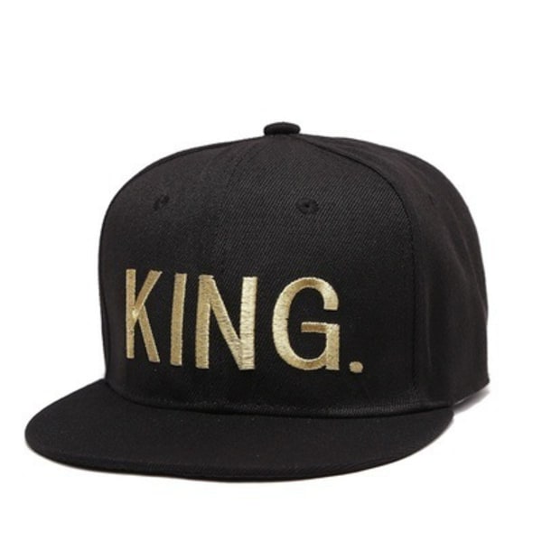 Mode baseballkeps cap platt brättehatt för herrmodemärke Instagram- cap hip hop Black king
