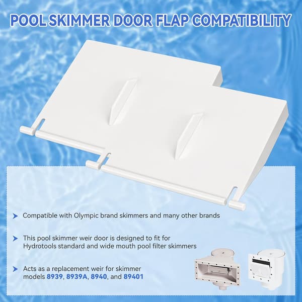 8926 Pool Skimmer Flapper Door, Weir Door för Hydrotools Olympic Skimmers