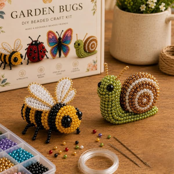 4 stk. dyreperle DIY lille 3D perlesæt dyr DIY sæt designs perler til begyndere og håndværk med instruktioner (4 stk.-E) 4Pcs-E