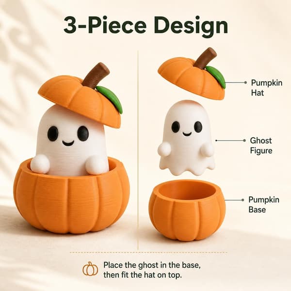 Mini gresskarspøkelsesfigur for Halloween-skrivebordsdekor
