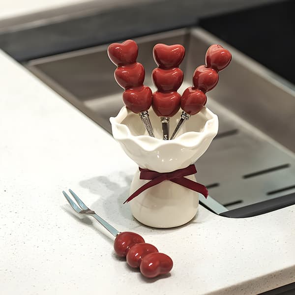 Frugtgaffel Genanvendelig Rustfrit Stål Dessertgaffel, 4 Stykker Elegante Snackspyd Velegnet til Fest Hjemmeudstilling Gave Eftermiddagste