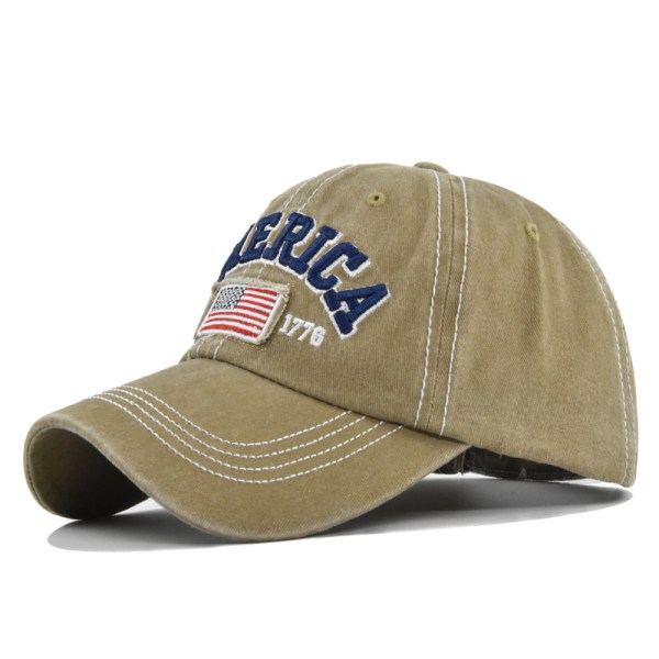 Distressed Broderad Baseball Cap Amerika Broderad Baseball Cap Amerikanska flaggan Retro Duck Tongue Hat Partihandel Cb3277ArmyGreen Adjustable
