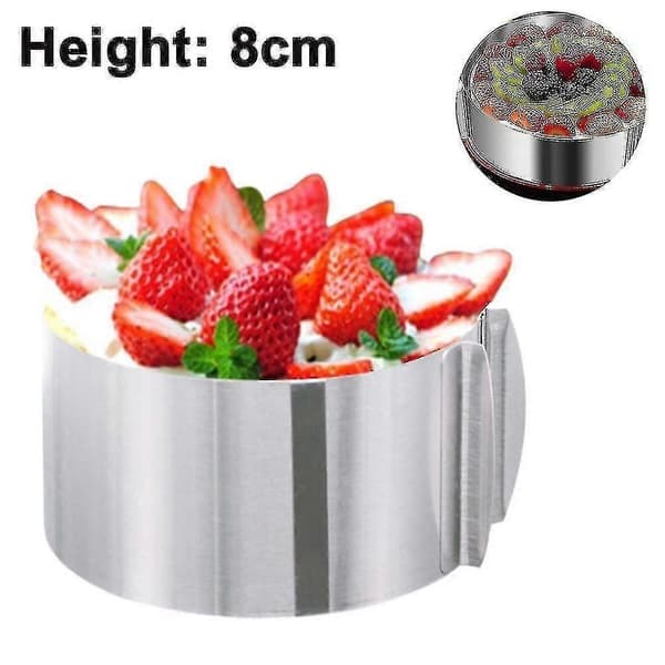 Kageform, 16 til 30 cm justerbar kagering i rustfrit stål, kagekrave, kagemousseform SZRH A-F