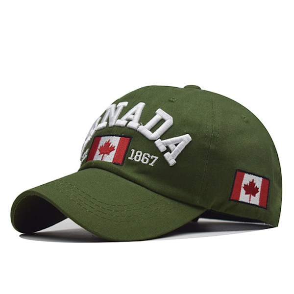 Vår- och sommarhatt Maple Leaf cap Canad par hattar Peaked Cap City utomhus solhatt Green Adjustable