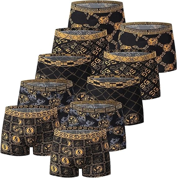 Silkebløde strækbare mønstrede boxershorts til mænd Komfortabel hele dagen XL XL