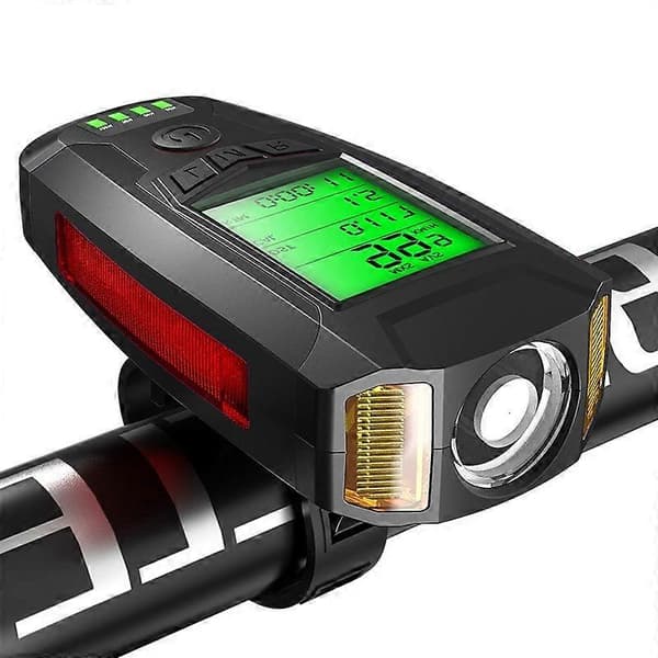 Frontlykt (med tåkelys) & Horn & Speedometer Multifunksjonell Sykkel Terrengsykkel Frontlykt