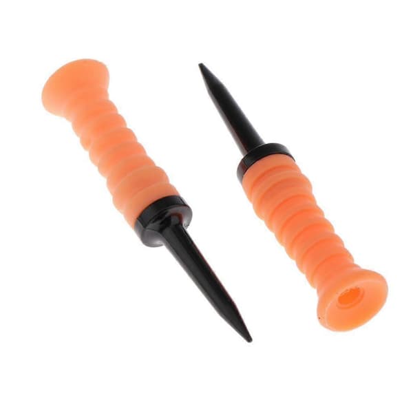 2-pack Plast Golf Professionella Peggar - Golf Sport Träning 82mm - Diverse Orange