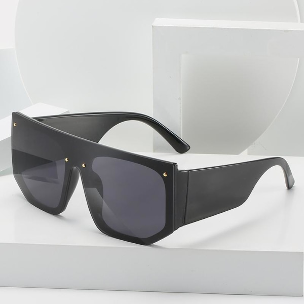 Solglasögon unisex bred bågar elastiskt material Black Black