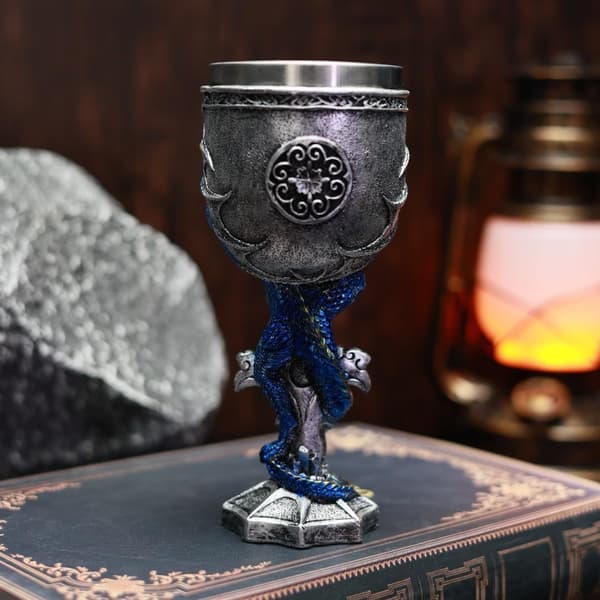 Dragebæger i rustfrit stål, Dungeons and Dragon-gave til mænd, 200 ml bæger, vinkalk, kors, middelalderlige drikkekopper, gotisk D&D-bæger, Halloween B