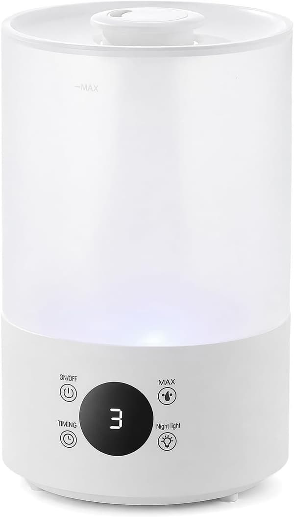 Aromafukter, 4L luftfukter for soverom, diffuser med nattlys, fjernkontroll og digital skjerm, 12 timers driftstid