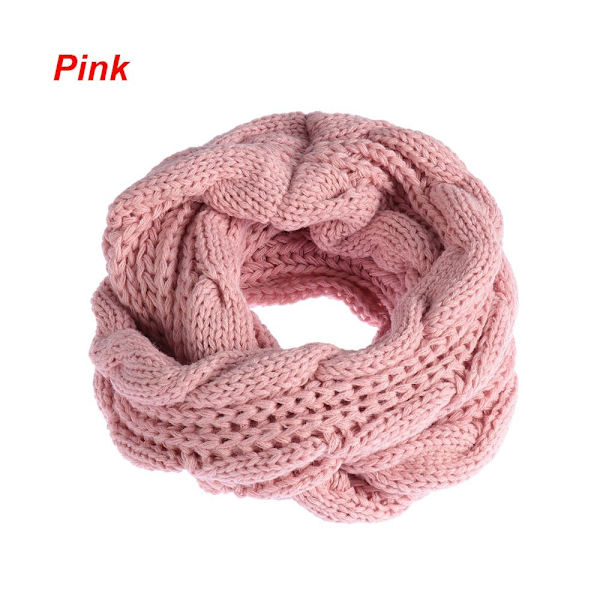 Stickad halsduk Tjock Sjal Cirkelkabel ROSA