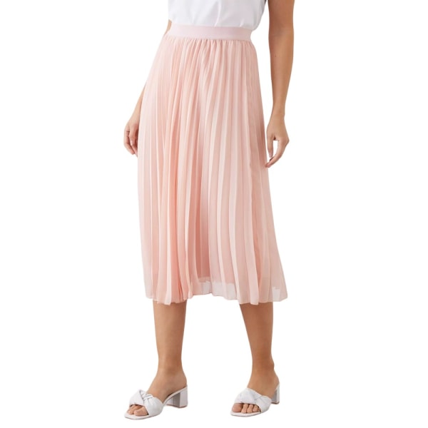 Dorothy Perkins Dam/Dam Plisserad chiffong midikjol Blush 18 UK