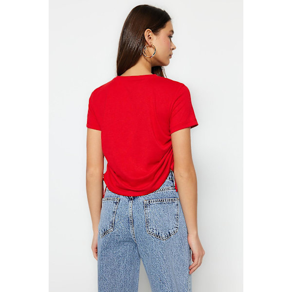 Trendyol T-shirt Enkel rundringning Standardärm Basic Red XS