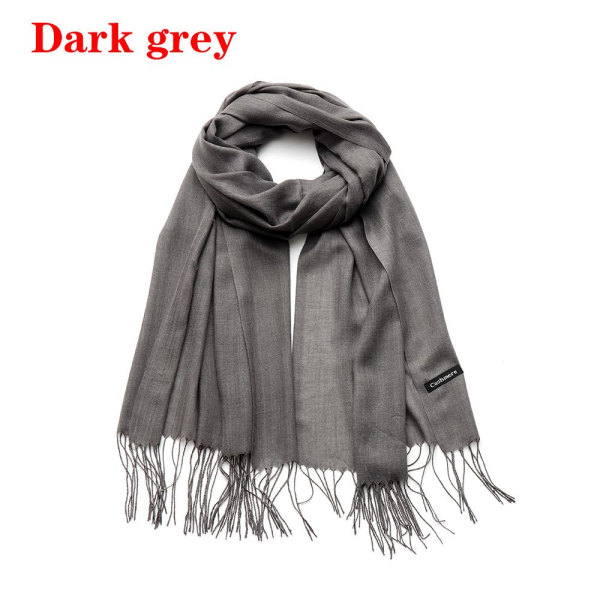 Cashmere Scarf Long Wrap Sjal MÖRKGRÅ