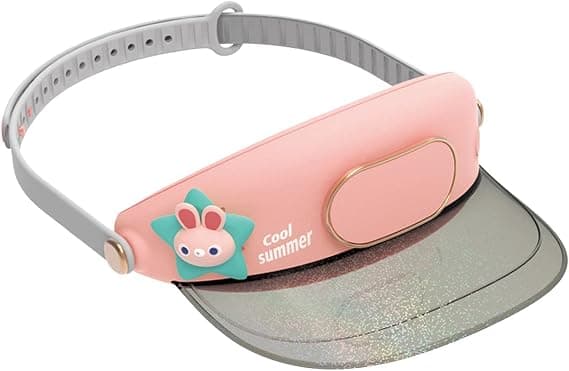 Køleventilatorhat med visir Justerbar hovedomkreds Solskærmshatte til voksne Pink Pink
