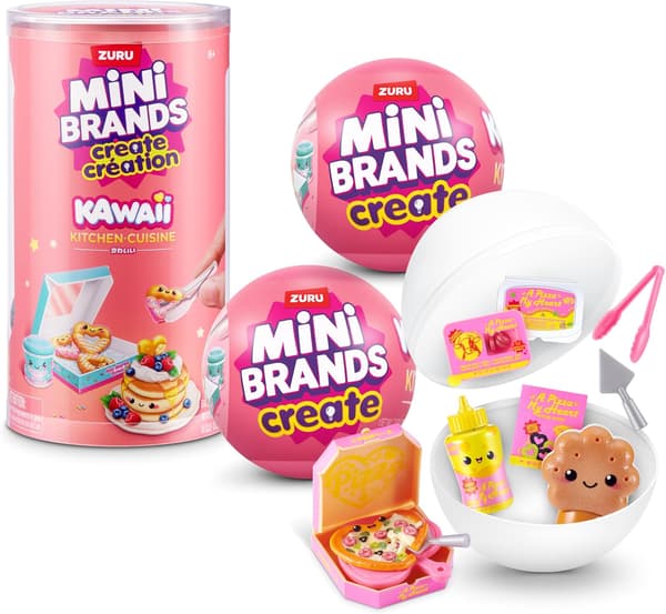 Mini Create Kawaii Kitchen Capsule Series (2-pakning) – Inkluderer tilbehør for å sette sammen 10 samleobjekter av Kawaii-mat, egnet for barn, tenåringer og voksne