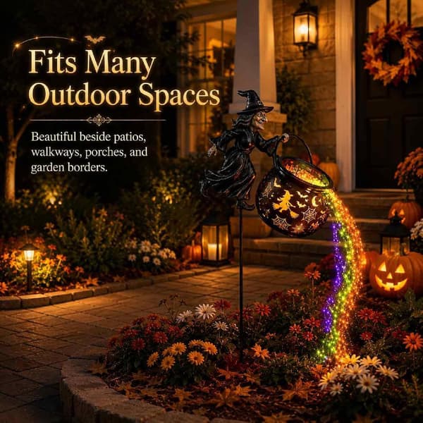 Halloween Heksegryte Hagelys, 33″ Heksepinne Hagelys