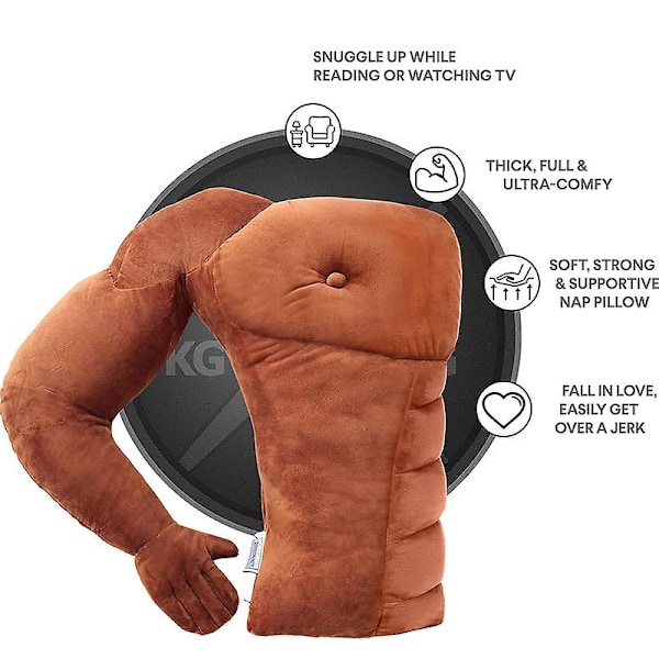 Muskelman Kudde - Söt och rolig Hunky Man Myskompis Brown Right 45cm*30cm