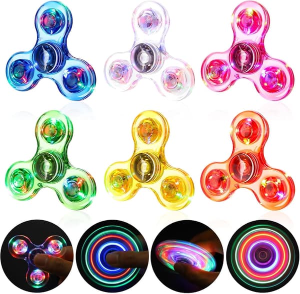 Fidget Spinners, Lysende Sensoriske Fidget-leker for Barn, Selvlysende Leke for Barn 4-8-12, ADHD Angst Stresslindrende Leker for Voksne, Skole