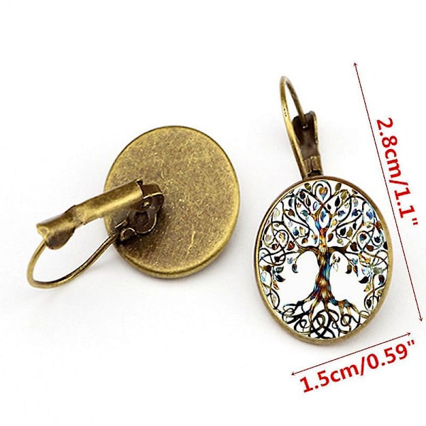 Tree Of Life Time Gem örhängen Enkla snygga örhängen för kvinnor tjejer smycken silver