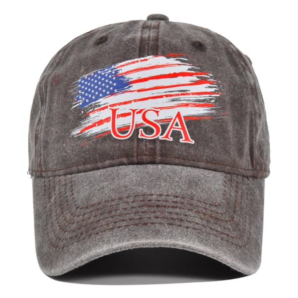 Us Graffiti Printing Baseball Cap Usa Silk Screen Peaked Cap Distressed Cap Solhatt Cp8901Black Adjustable