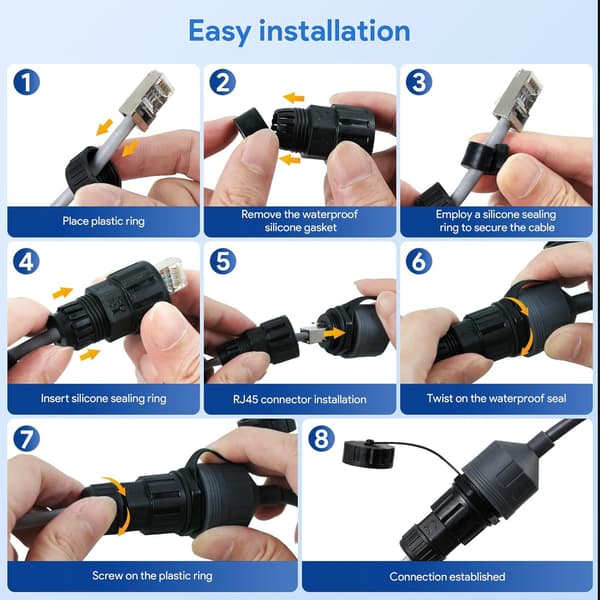 Gen 3 / Mini StarLink SPX - RJ45 Ethernet-sovittimet – Vedenpitävä liitin StarLink Gen 3 Standardille