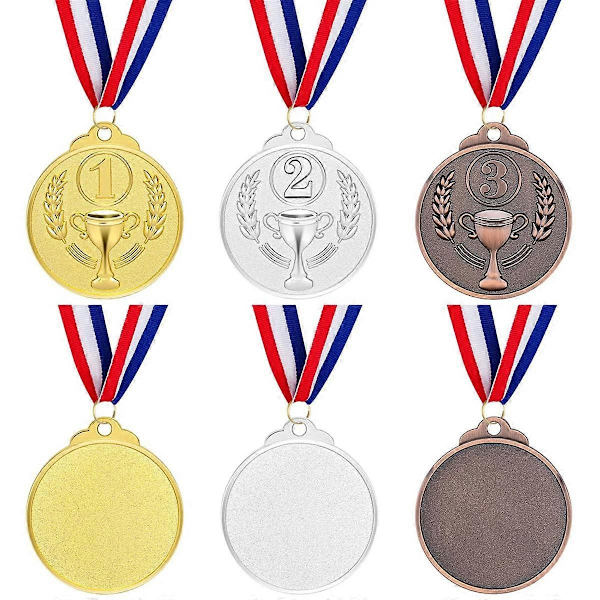 12 st Prismedaljer Guld Silver Brons Vinnarmedaljer 1:a 2:a 3:e Priser för Tävlingar
