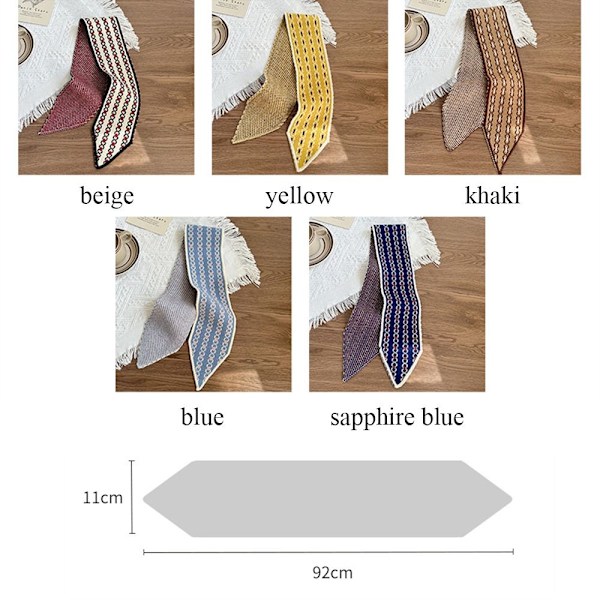 Liten Scarf Stickad Sjal Scarf BLÅ blue